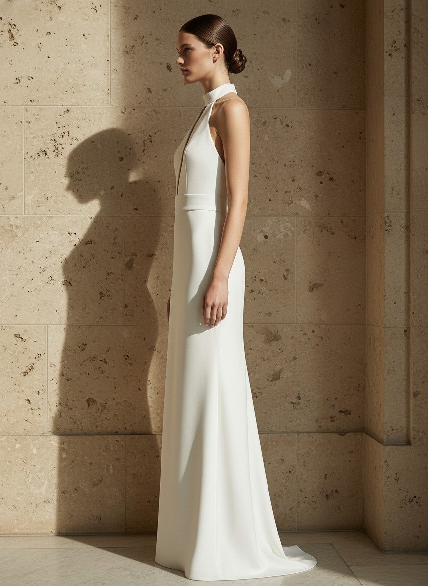 Eleonora — Silk Crepe minimalist column dress